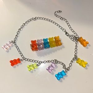 gummy bear choker + hair clip